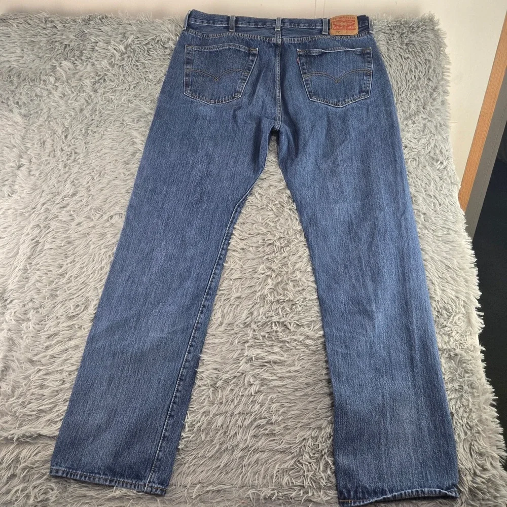 Levis Mens 40x36 Blue 501 Original‎ Fit Straight Leg Button Fly Jeans 11501-0194